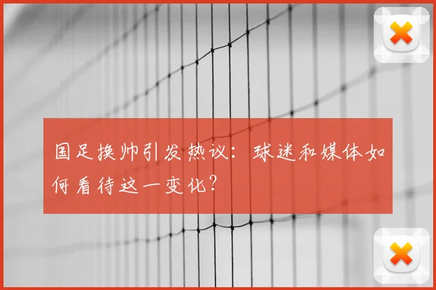 国足换帅引发热议：球迷和媒体如何看待这一变化？